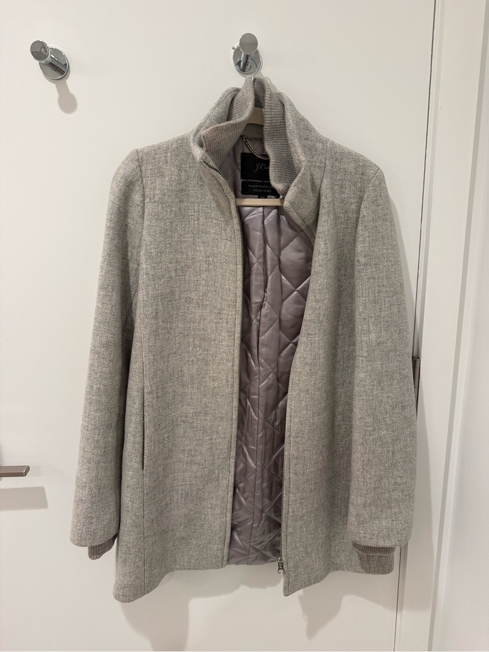 J. Crew Light Gray Wool-Blend Women's Pea Coat
